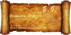 Bumbera Irén névjegykártya